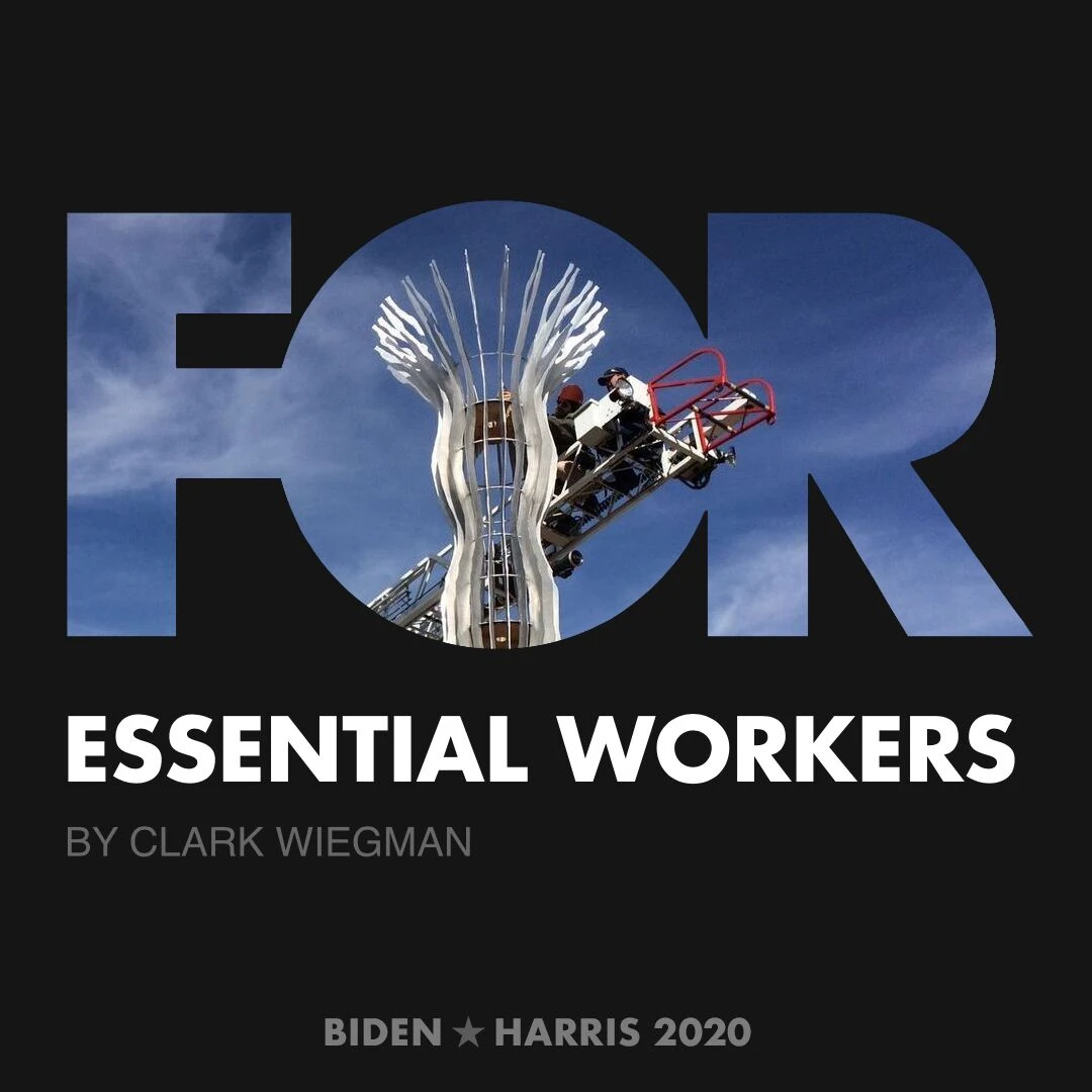 CreativesForBiden.org - Essential Workers artwork by Clark Wiegman