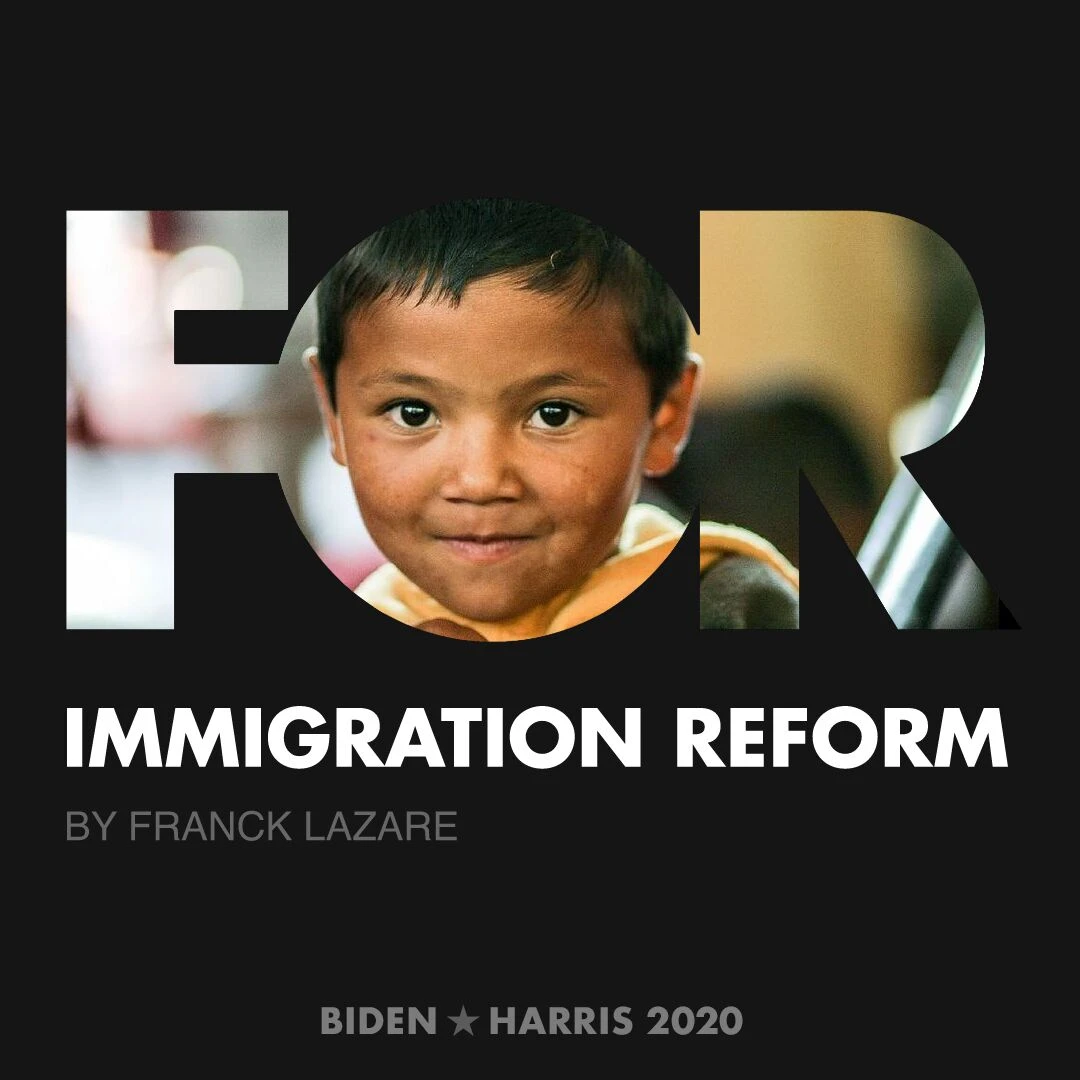 CreativesForBiden.org - Immigration Reform artwork by Franck Lazare