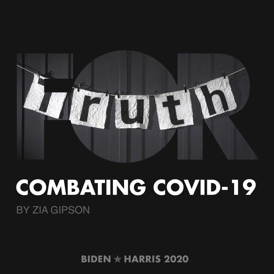 CreativesForBiden.org - Combating COVID-19 artwork by Zia Gipson