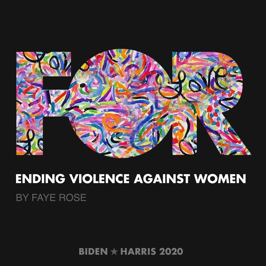 CreativesForBiden.org - Ending Violence Against Women artwork by Faye Rose