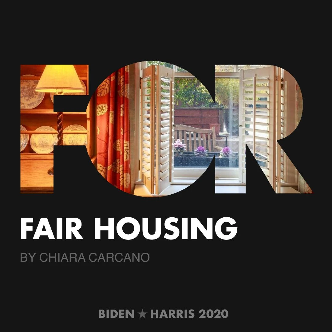 CreativesForBiden.org - Fair Housing artwork by Chiara Carcano