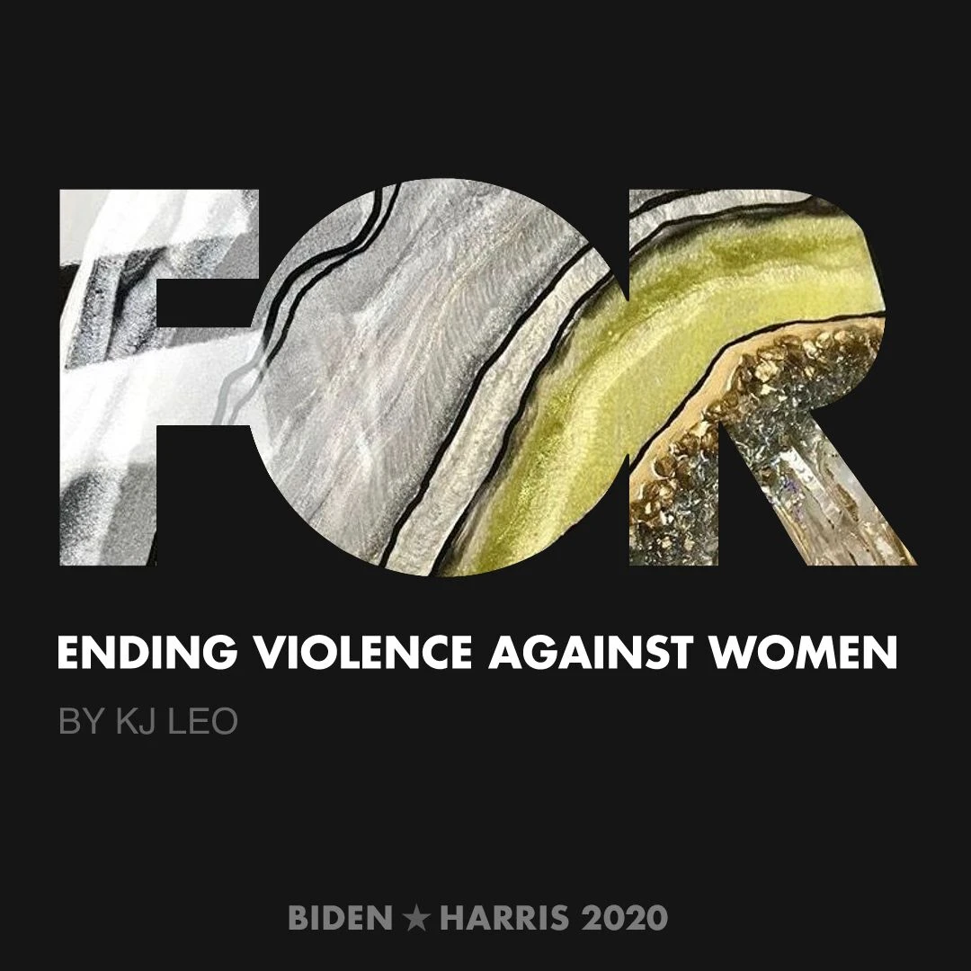 CreativesForBiden.org - Ending Violence Against Women artwork by KJ LEO