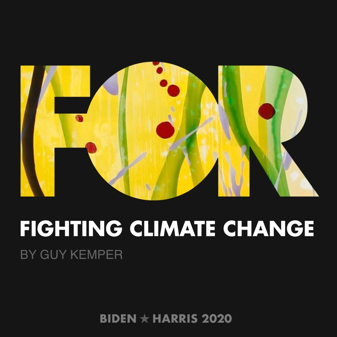 CreativesForBiden.org - Fighting Climate Change artwork by Guy Kemper