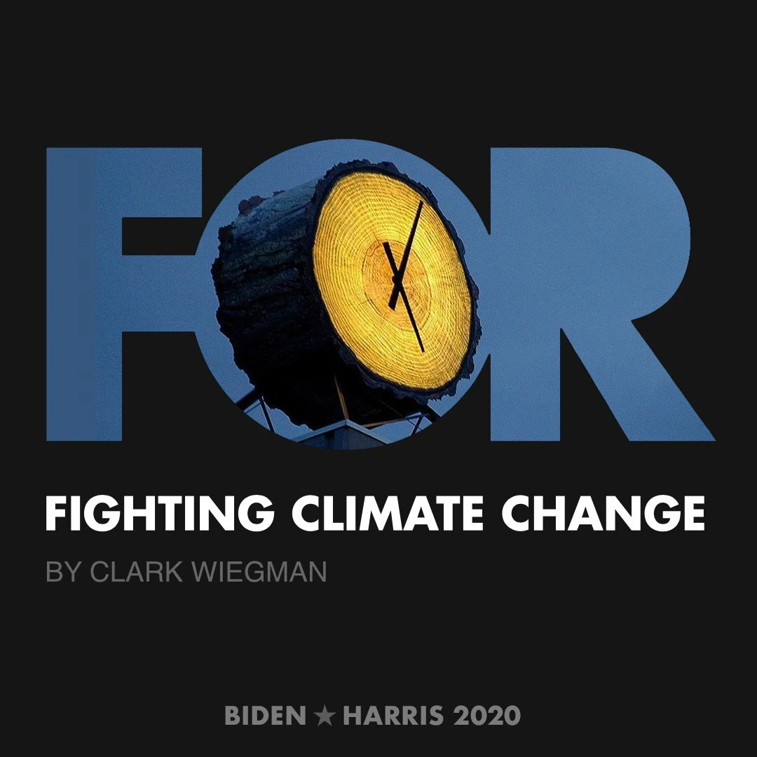 CreativesForBiden.org - Fighting Climate Change artwork by Clark Wiegman