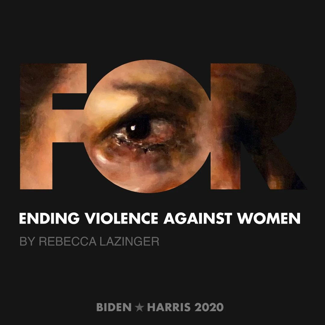 CreativesForBiden.org - Ending Violence Against Women artwork by Rebecca Lazinger