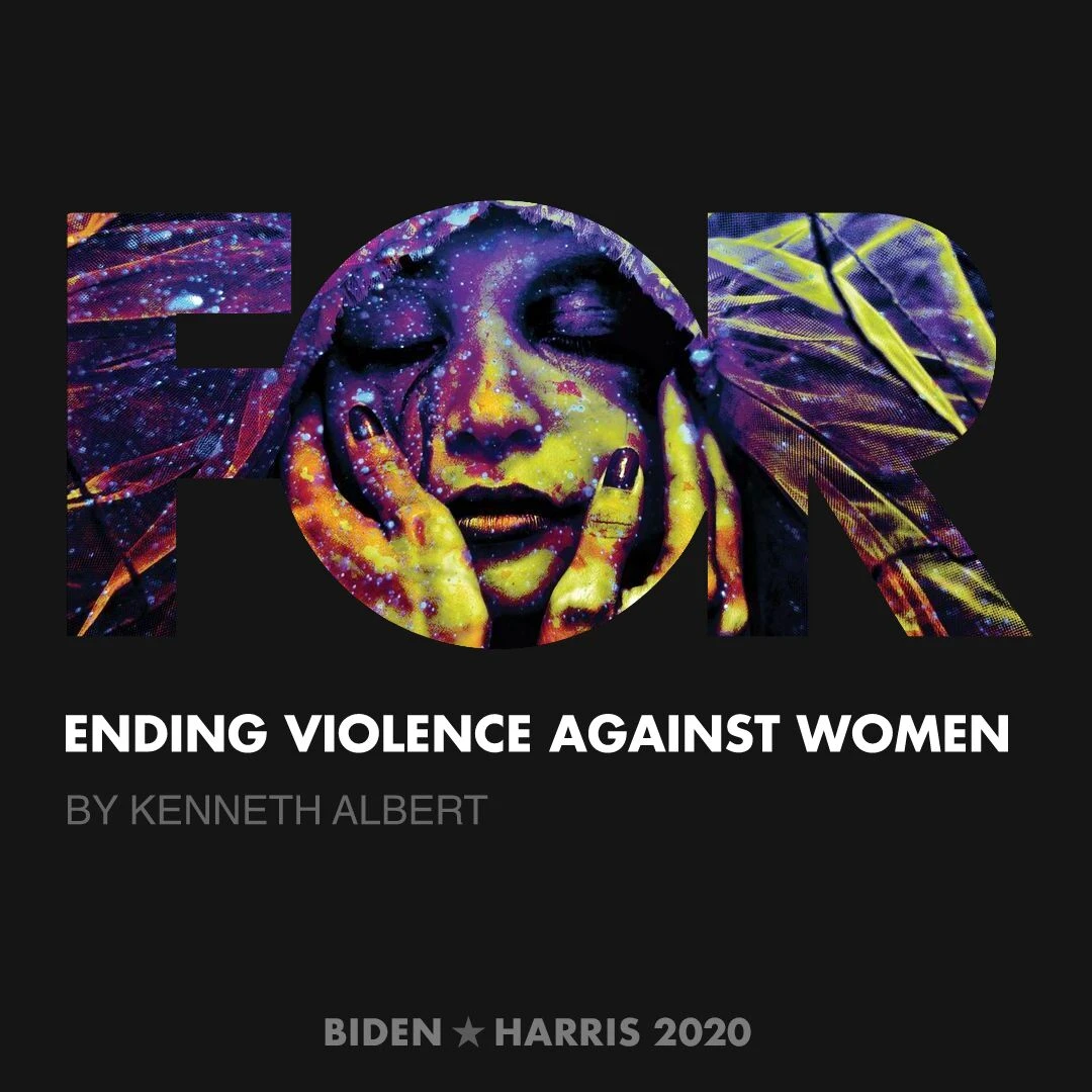 CreativesForBiden.org - Ending Violence Against Women artwork by Kenneth Albert