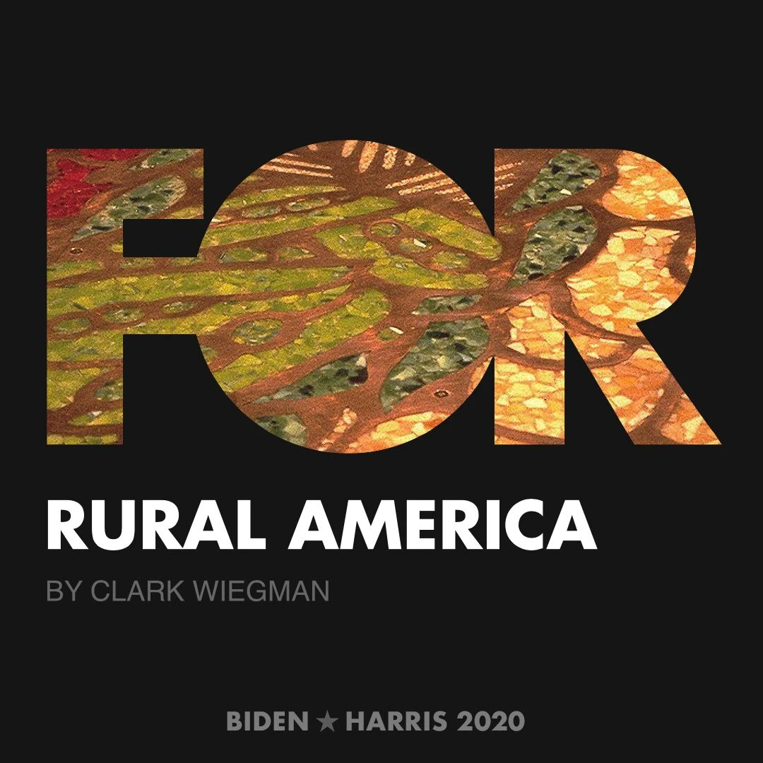 CreativesForBiden.org - Rural America artwork by Clark Wiegman
