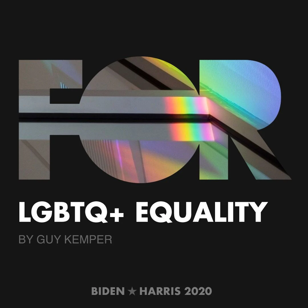 CreativesForBiden.org - LGBTQ+ Equality artwork by Guy Kemper