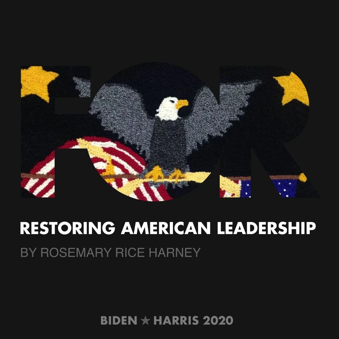CreativesForBiden.org - Restoring American Leadership artwork by Rosemary Rice Harney