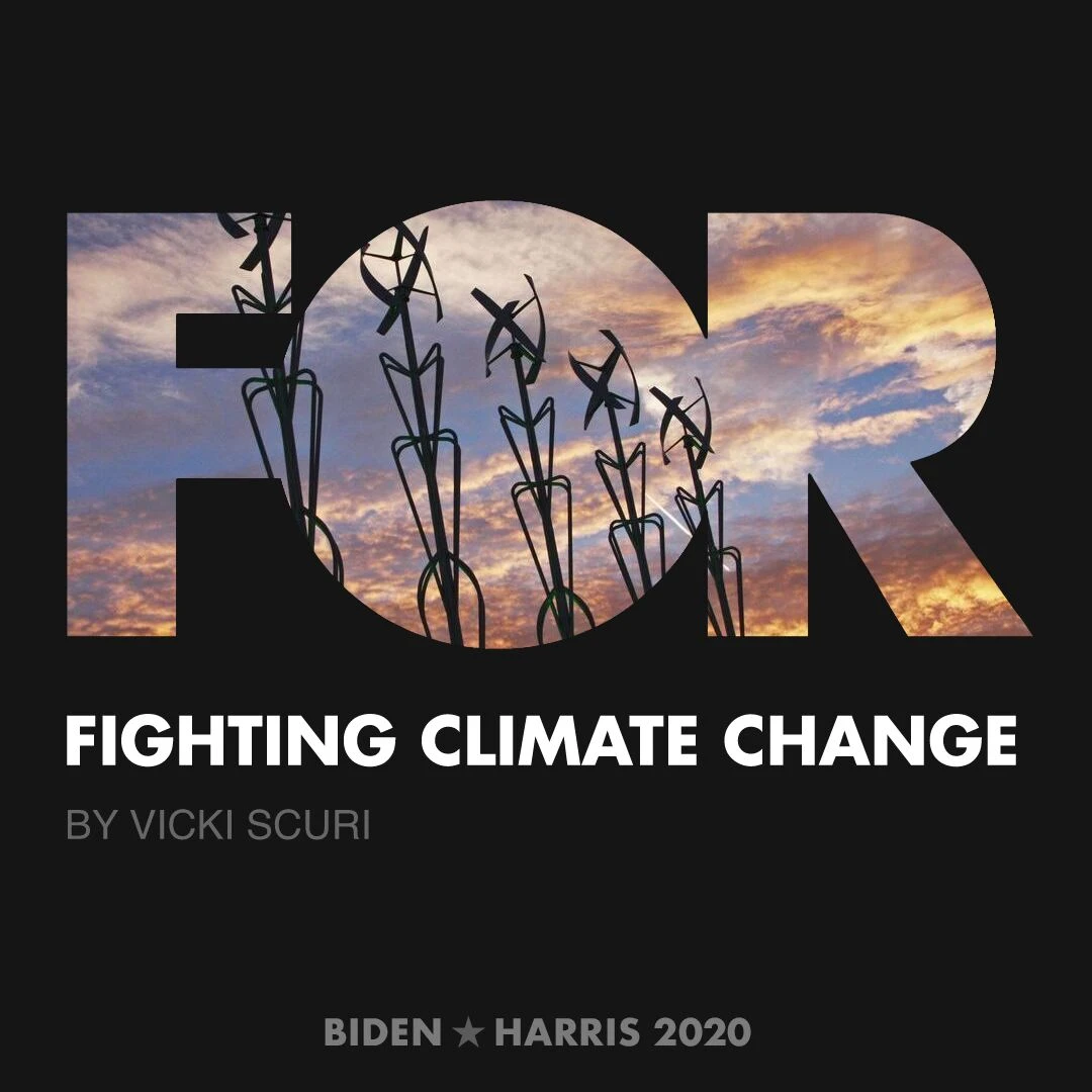 CreativesForBiden.org - Fighting Climate Change artwork by Vicki Scuri