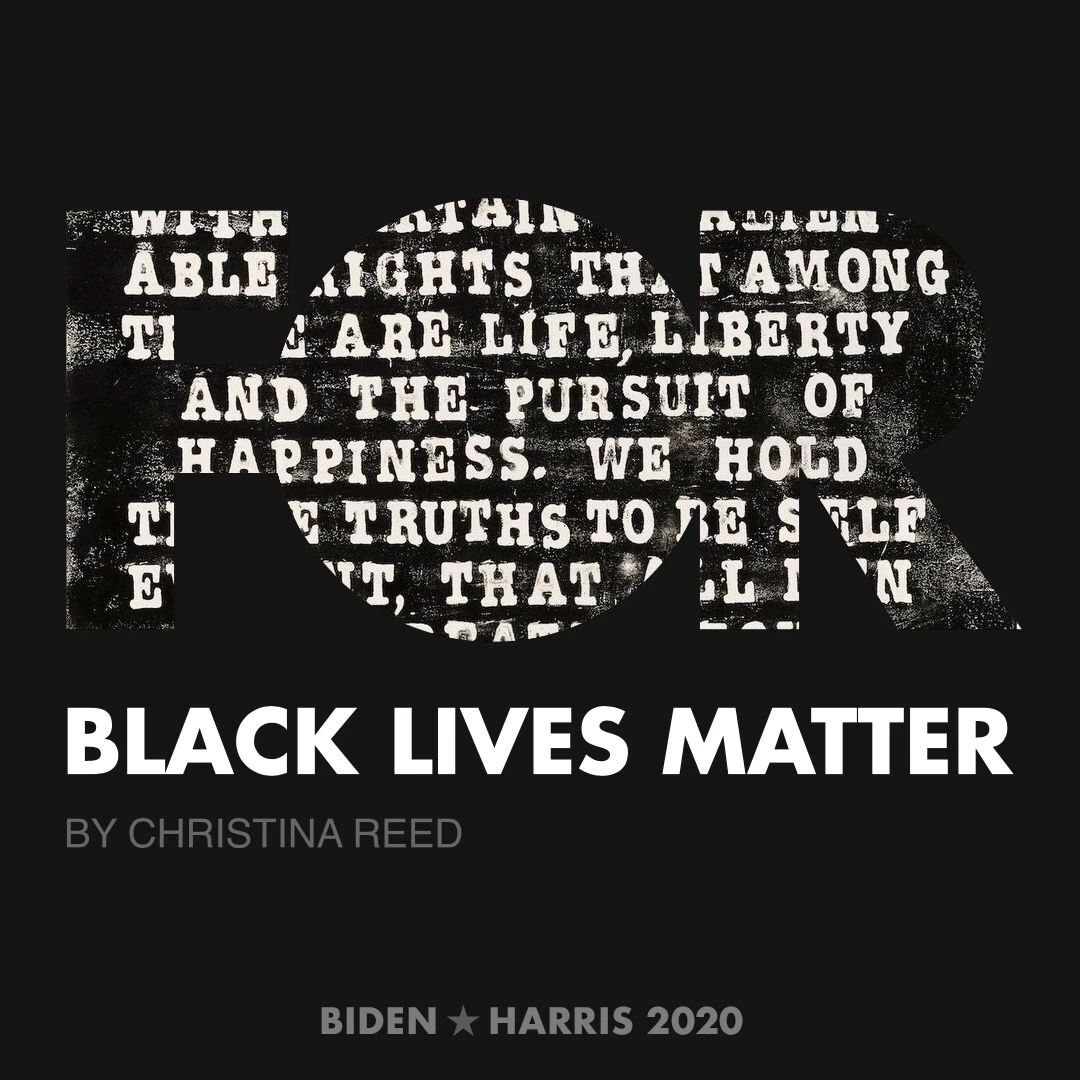 CreativesForBiden.org - Black Lives Matter artwork by Christina Reed