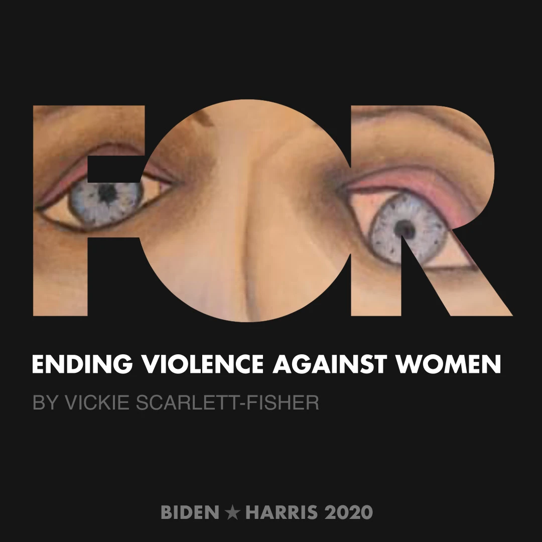 CreativesForBiden.org - Ending Violence Against Women artwork by Vickie Scarlett-Fisher
