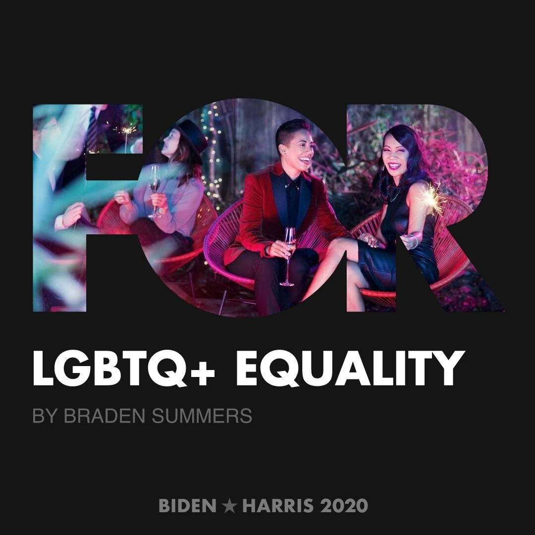 CreativesForBiden.org - LGBTQ+ Equality artwork by Braden Summers
