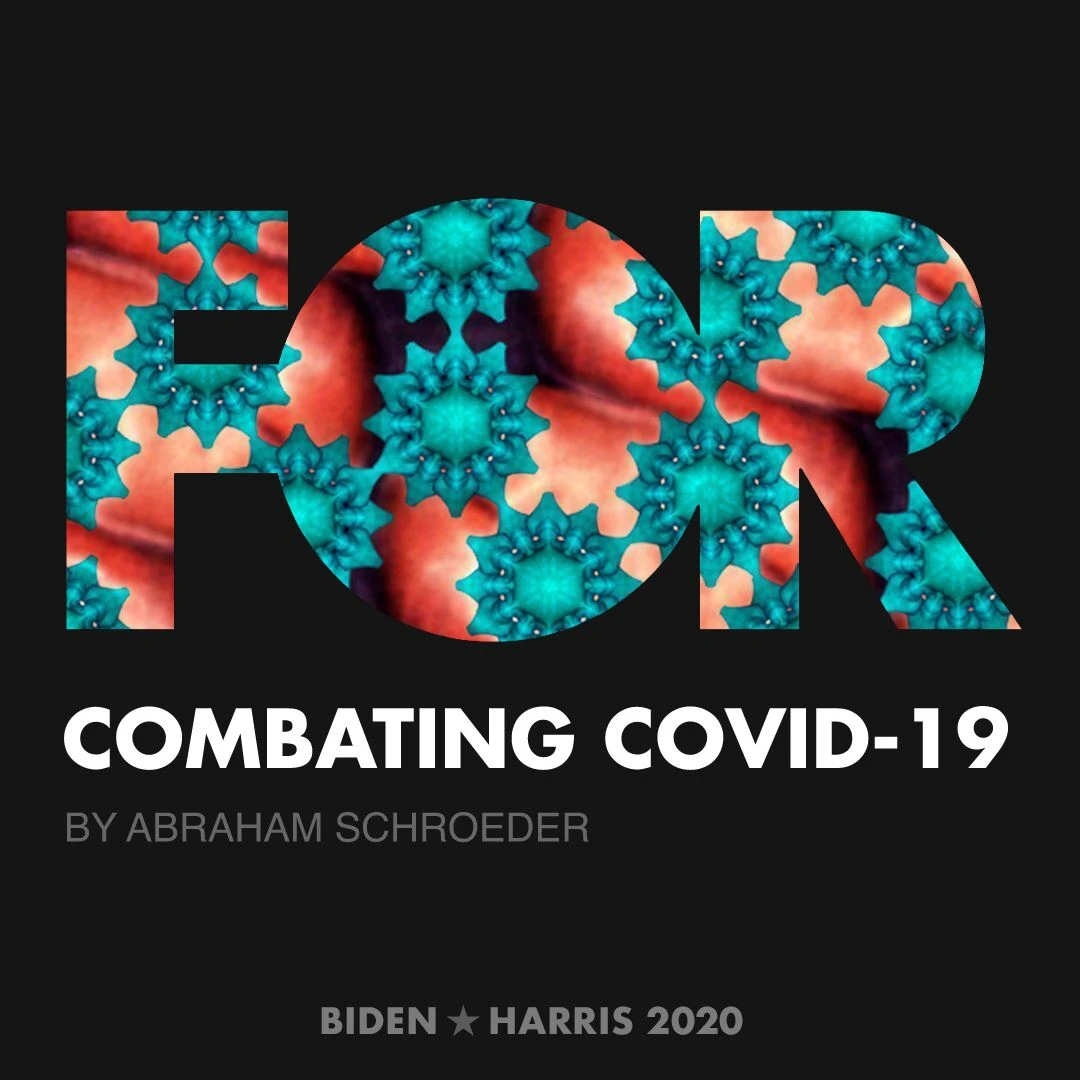 CreativesForBiden.org - Combating COVID-19 artwork by Abraham Schroeder