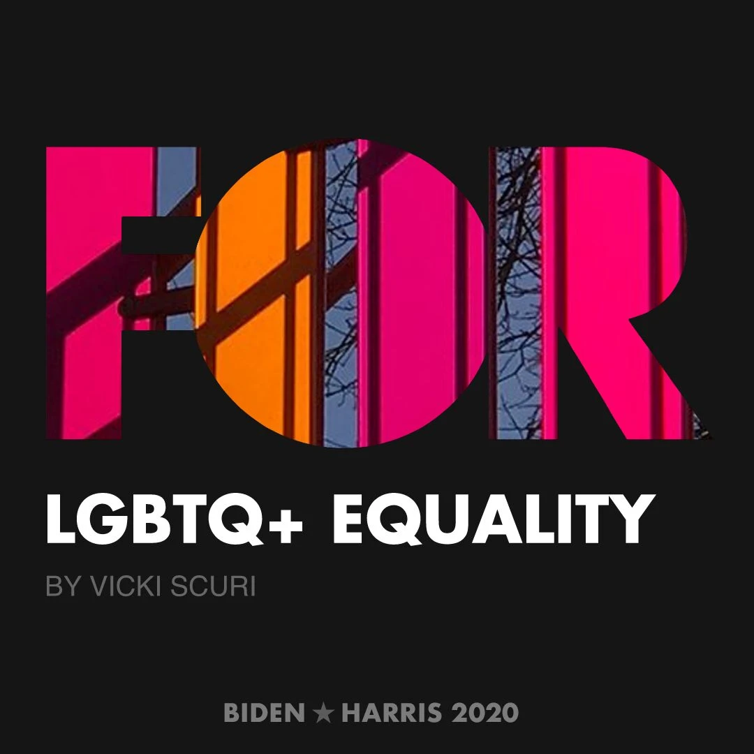 CreativesForBiden.org - LGBTQ+ Equality artwork by Vicki Scuri